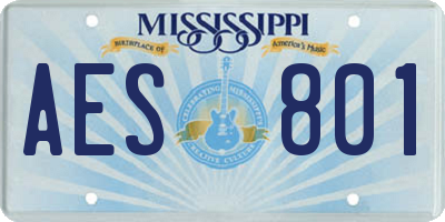 MS license plate AES801