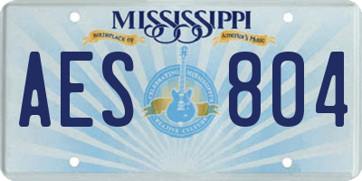 MS license plate AES804