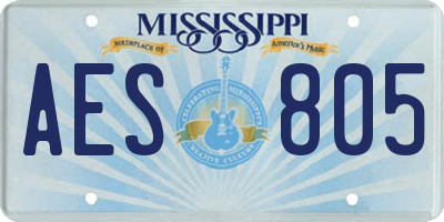 MS license plate AES805
