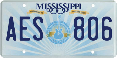 MS license plate AES806