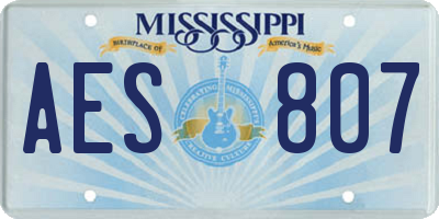 MS license plate AES807