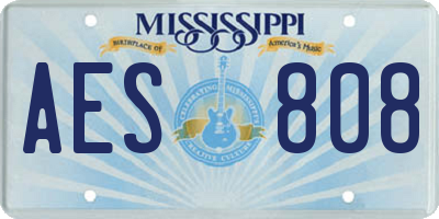 MS license plate AES808