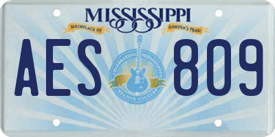 MS license plate AES809