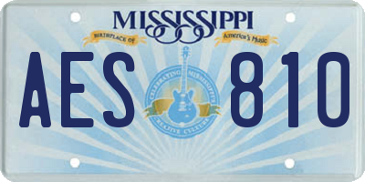 MS license plate AES810