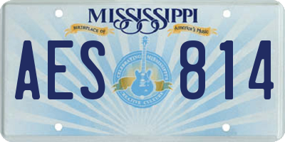 MS license plate AES814