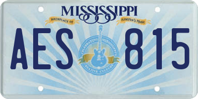 MS license plate AES815