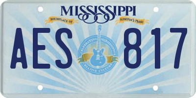MS license plate AES817
