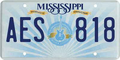MS license plate AES818