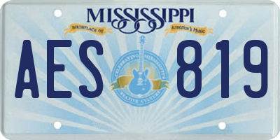 MS license plate AES819
