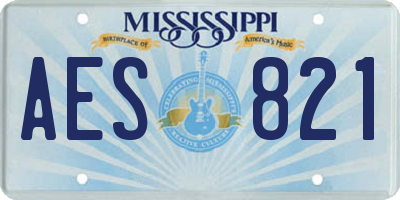 MS license plate AES821