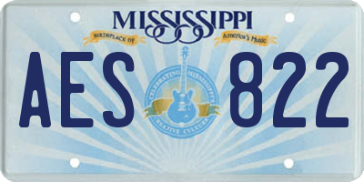 MS license plate AES822