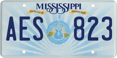 MS license plate AES823