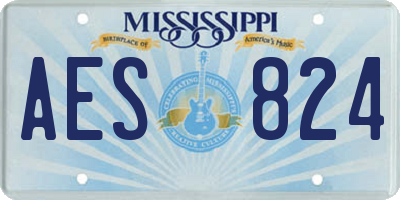 MS license plate AES824