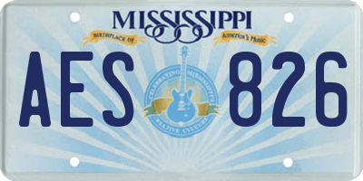 MS license plate AES826