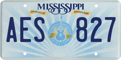 MS license plate AES827