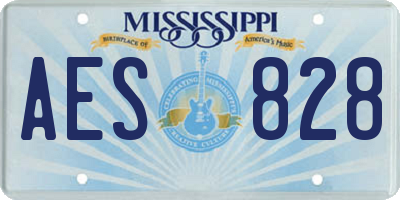 MS license plate AES828