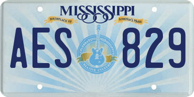 MS license plate AES829