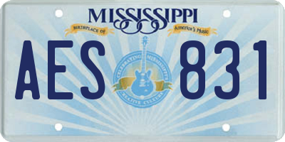 MS license plate AES831