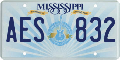 MS license plate AES832