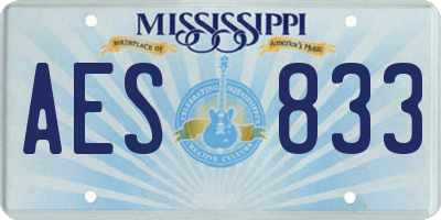 MS license plate AES833