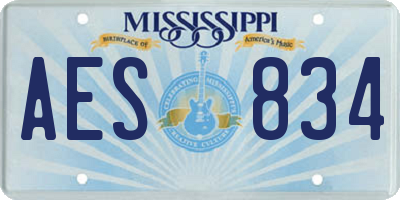 MS license plate AES834