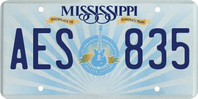 MS license plate AES835