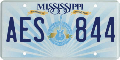 MS license plate AES844
