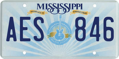 MS license plate AES846