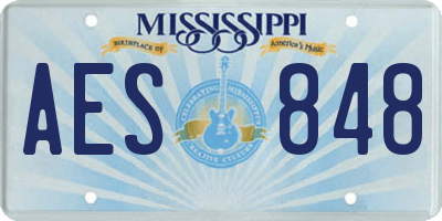 MS license plate AES848
