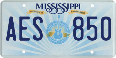 MS license plate AES850