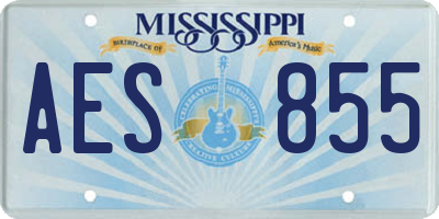 MS license plate AES855