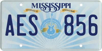 MS license plate AES856