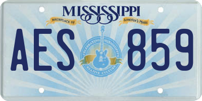 MS license plate AES859