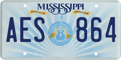 MS license plate AES864