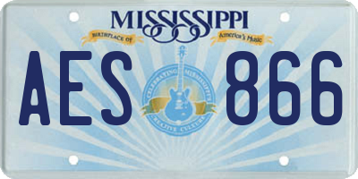 MS license plate AES866