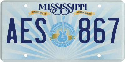 MS license plate AES867