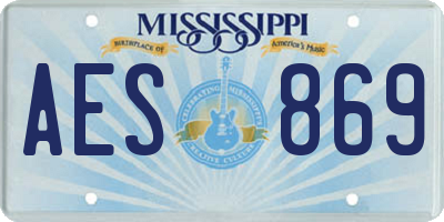 MS license plate AES869