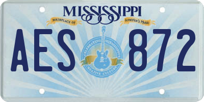 MS license plate AES872
