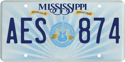 MS license plate AES874