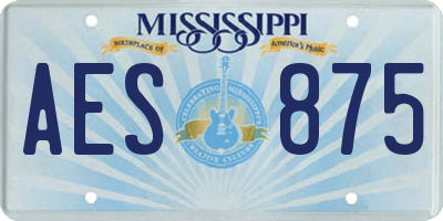 MS license plate AES875