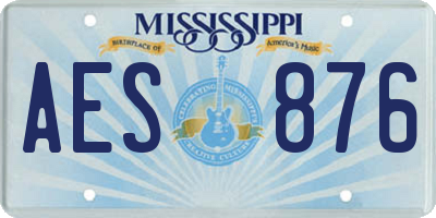 MS license plate AES876