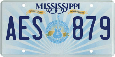 MS license plate AES879