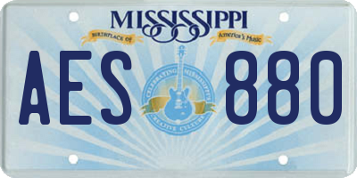 MS license plate AES880