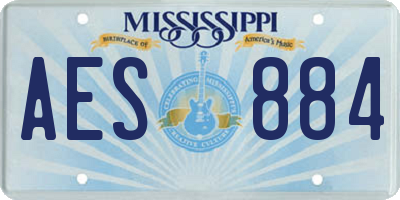 MS license plate AES884