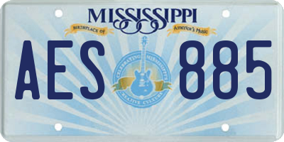 MS license plate AES885