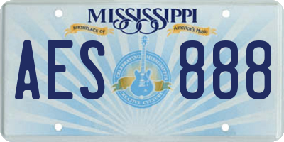MS license plate AES888