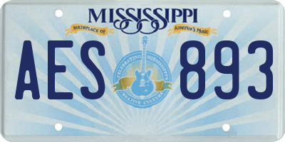 MS license plate AES893