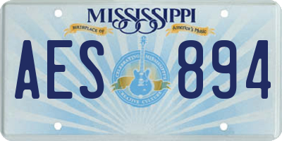 MS license plate AES894