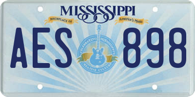 MS license plate AES898
