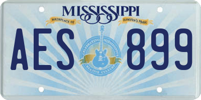 MS license plate AES899